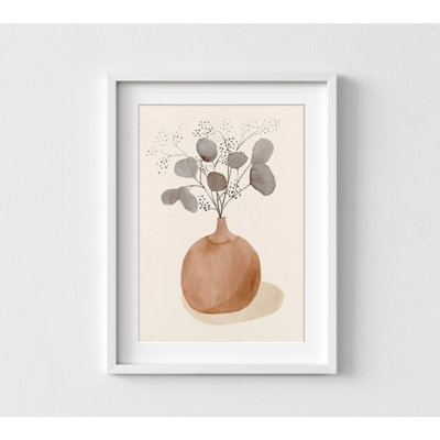 Frida plante en pot peinture neutre chambre d'invité au-dessus du lit, art de salon beige, décoration de salle de bain d'invité