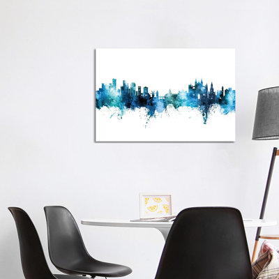 Palma De Mallorca Skyline Blue Teal by Michael Tompsett - Wrapped Canvas Gallery-Wrapped Canvas Giclée
