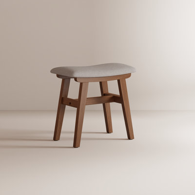 Tabouret de coiffeuse en bois massif Aevah avec coussin de selle, siège éponge à rebond élevé, fauteuil de maquillage facile à assembler