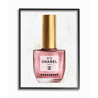 " Makeup Nail Polish Pink Gold Fashion Design " Graphic Art Print