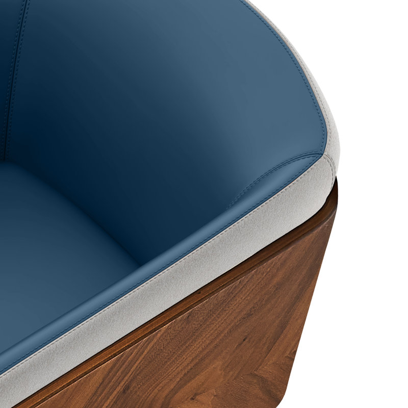 Chaise rembourrée Enrico, Marine