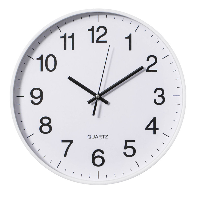 Horloge analogique 12 po Ebern Designs, Blanc