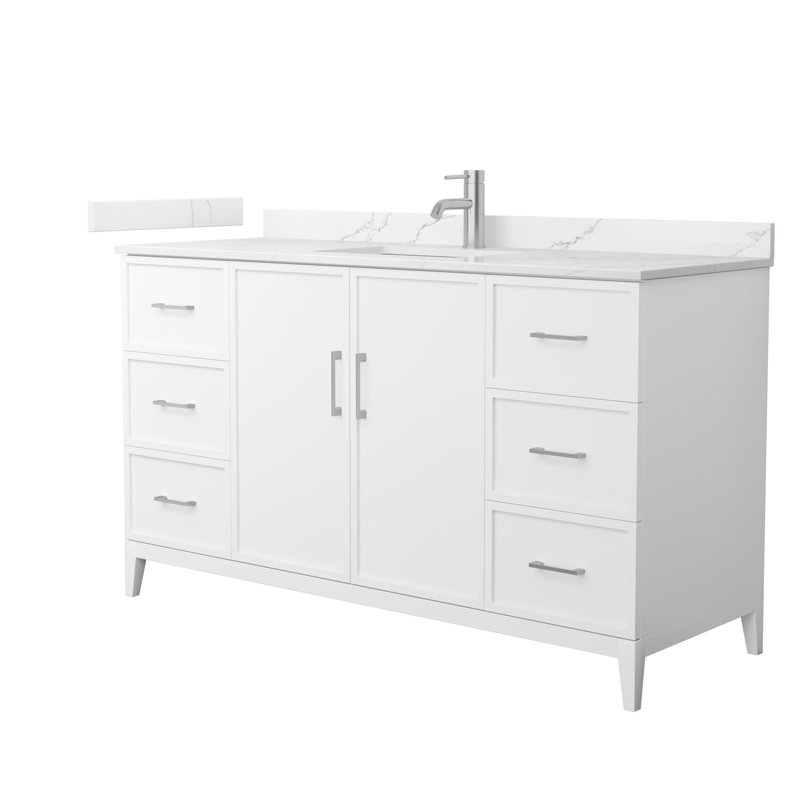 Elan 60'' W Vanity, Single, White, Brushed Nickel
