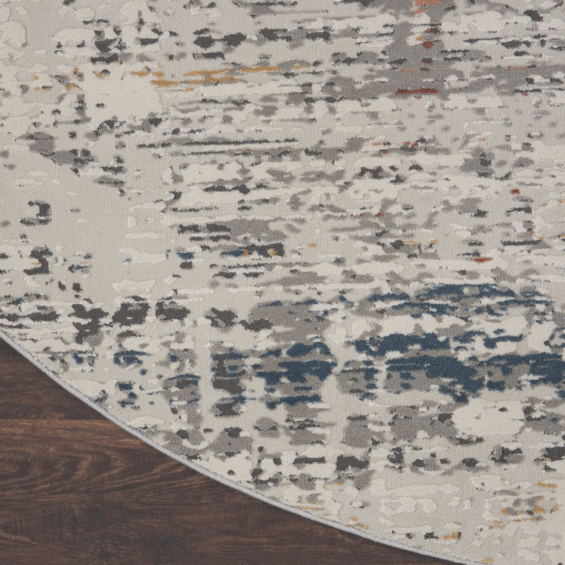 Piazza Abstract Indoor Rug, Round 5'3"