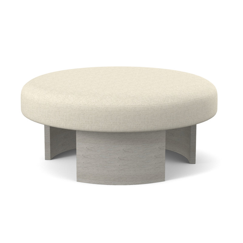 Eclipse Round Ottoman, Bisque, Fizz Ivory 100% Polyester