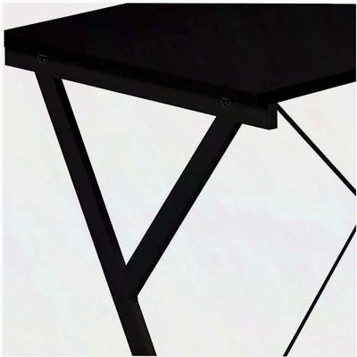 Black L-shaped Computer Desk with CPU Holder