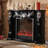 Black Solid + Manufactured Wood Electric Fireplace