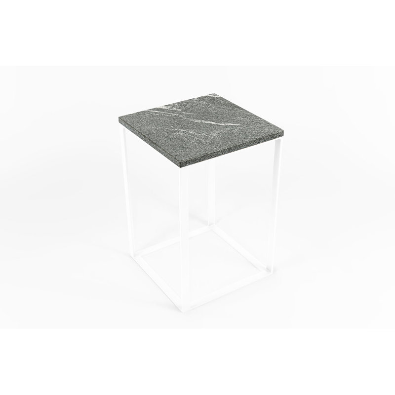 Aiyat Frame End Table, White