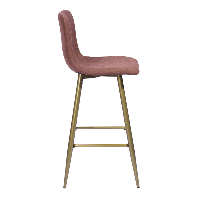 Tabourets de bar HY en velours rouge, ensemble de 2