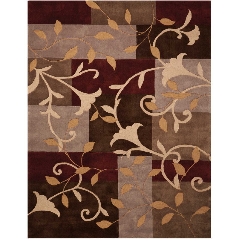 Beyazit Performance Cowhide Floral Indoor Rug, Rectangle 7'3" x 9'3"