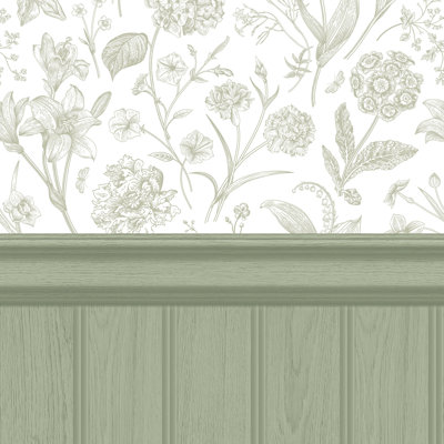 Tongue And Groove Floral Toile