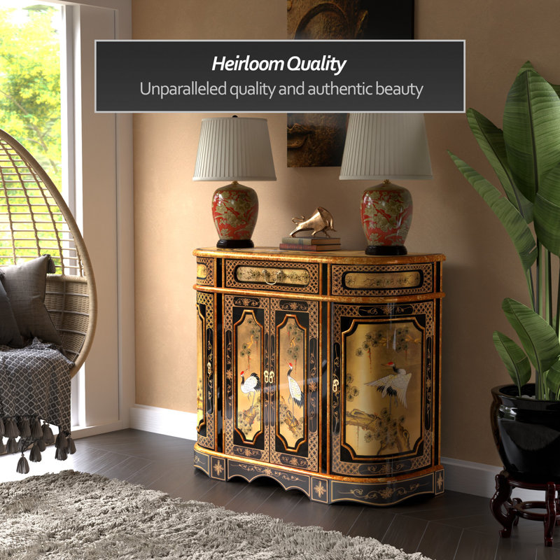 Gold Lacquer Cabinet - Cranes