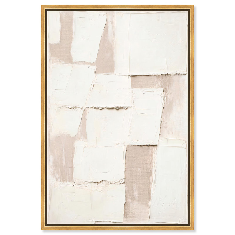 «Plastered Planes II», art texturé bohème par , Cadre flottant doré, H 16 po x l 11 po