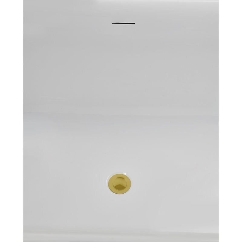 Baignoire autoportante 59 "avec drain interne Streamline, Or brossé