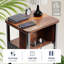 Petite table de bout avec chargeur, table d'appoint sur roulettes, table de chevet mobile avec ports USB, table d'appoint avec rangement pour petits espaces, salon, chambre à coucher, bureau, bureau à domicile-1064418265