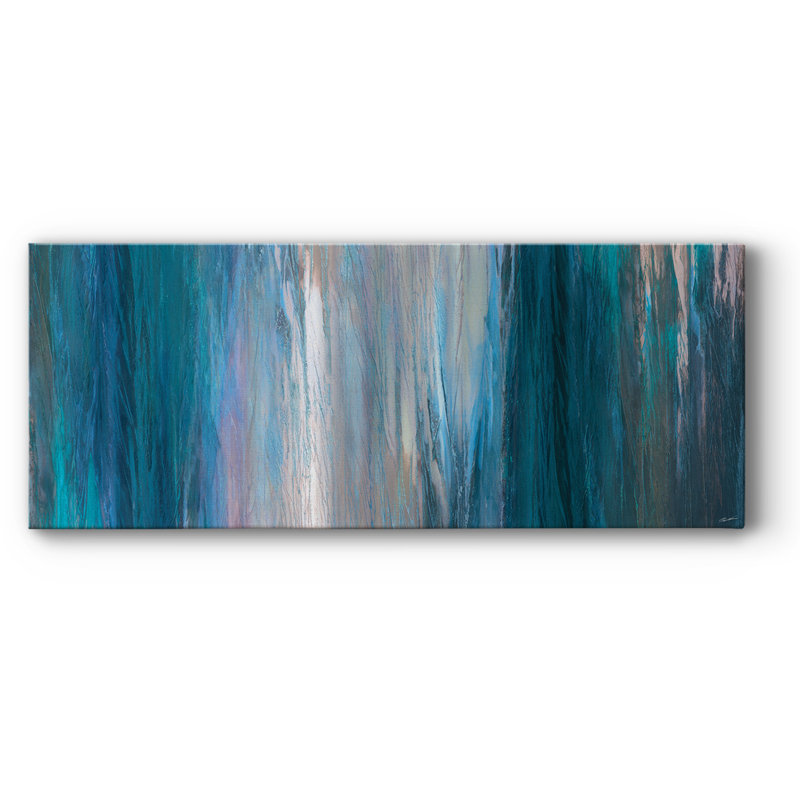 «Falling Blue» sur toile, H 12 po x l 30 po x P 1,5 po