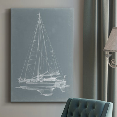 Yacht Sketches I - impression sur toile tendue