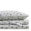 Drap double de 4 pièces avec motif de flocons de neige noirs, 100% flanelle de coton pour matelas jusqu'à 18 po, tissu doux brossé, drap-housse entièrement élastique, confort pré-rétréci, plat et 2 taies d'oreiller,