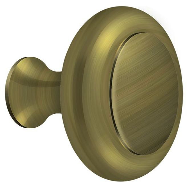 Mushroom Knob, Antique Brass