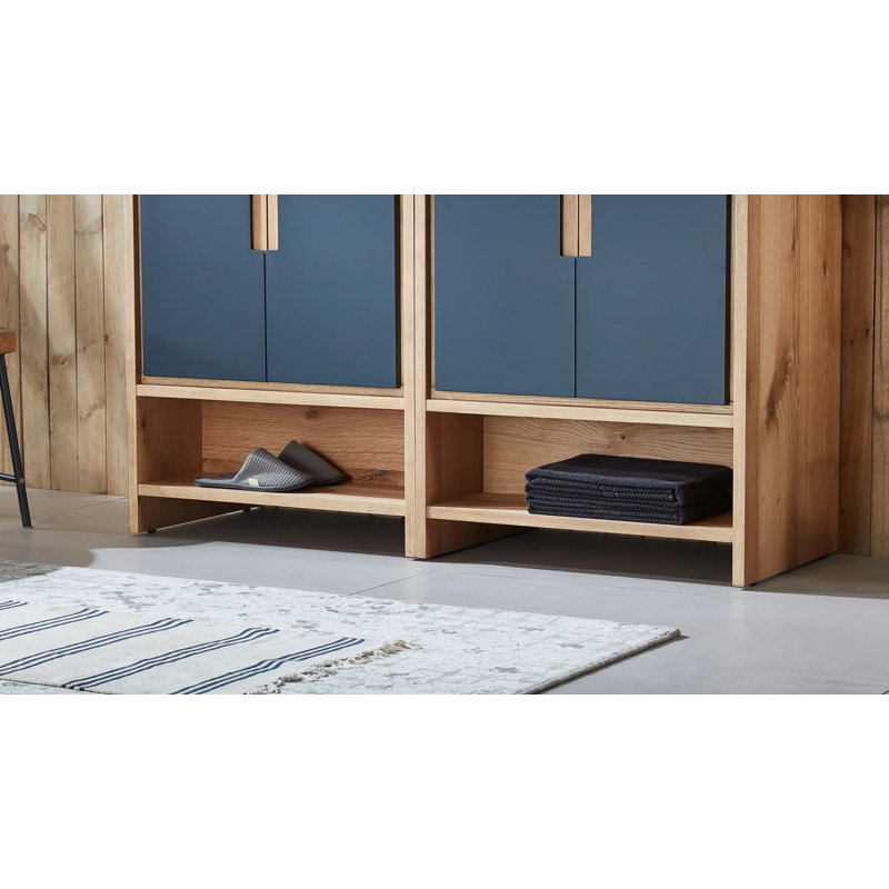 Tomesia 60" Veneer Plywood Bathroom Vanity with Engineered Stone Top, Black of Night/Maple, White