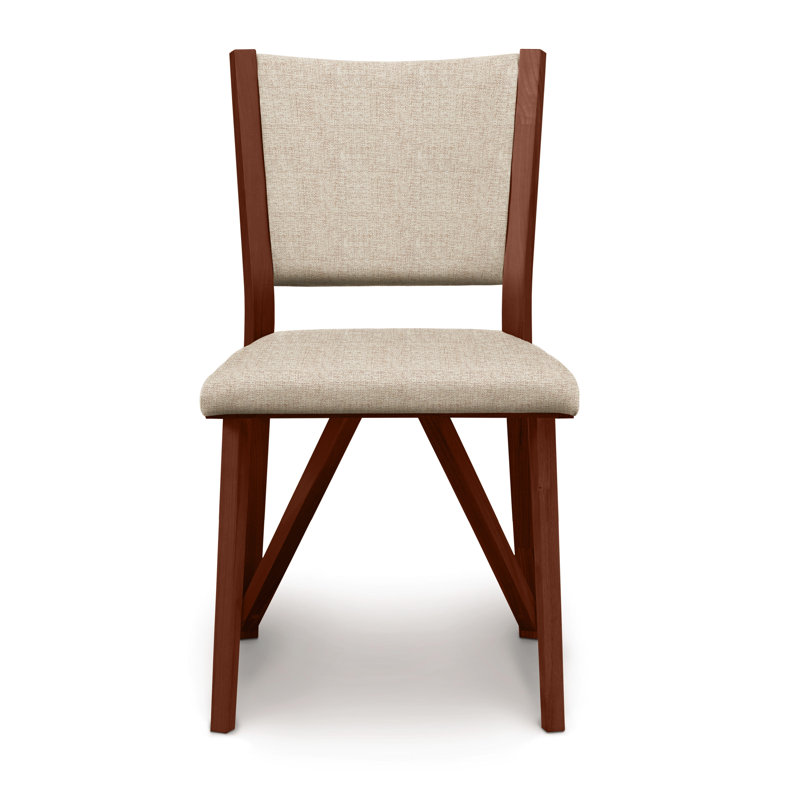 Exeter 19'' H Upholstered Side Chair, Fabric Hemp, Cognac Cherry
