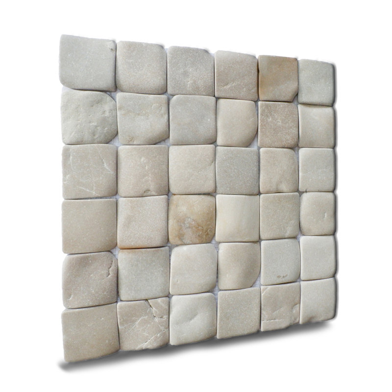 Carreau de mosaïque murale en pierre naturelle 12 "x 12" Florida, Brun clair