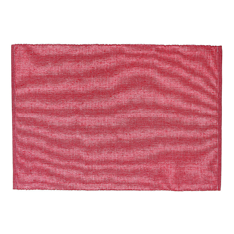 Ensemble de napperons en coton 12 pièces Chambray, Rouge