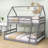 Godana Twin over Full House Bunk Bed with Built-in Ladder-2039014792