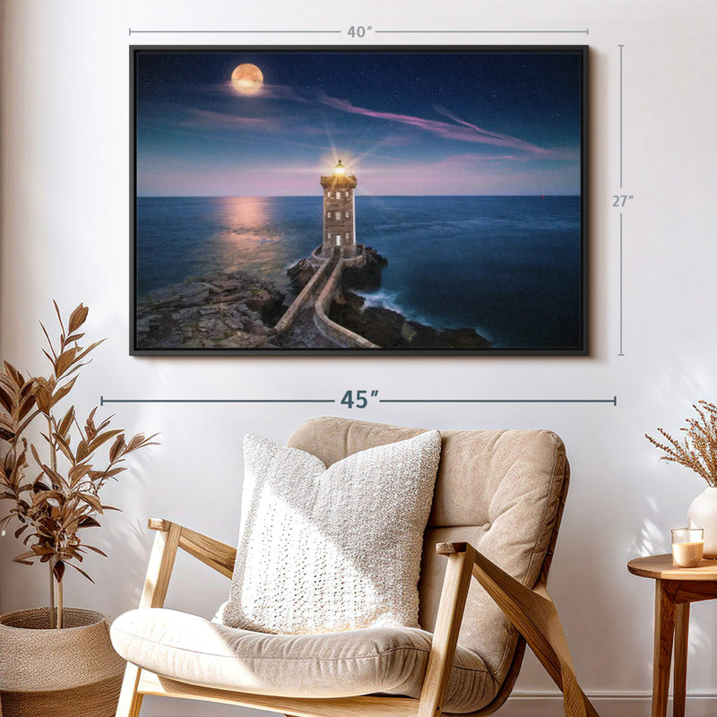 Lighthouse Beach Canvas Print, 27" H x 40" W