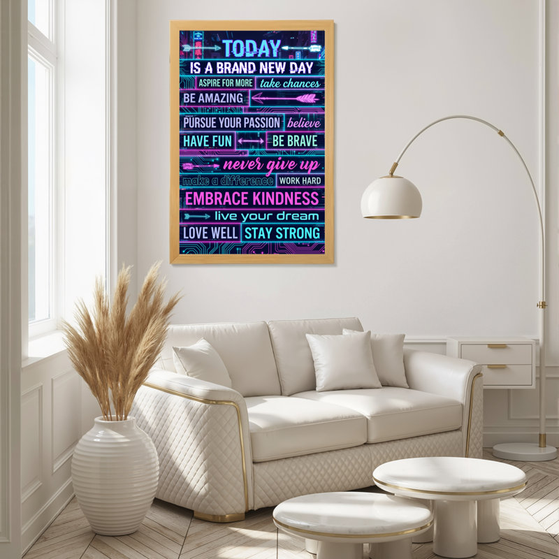 Neon Motivational Quotes, H 18 po x l 12 po