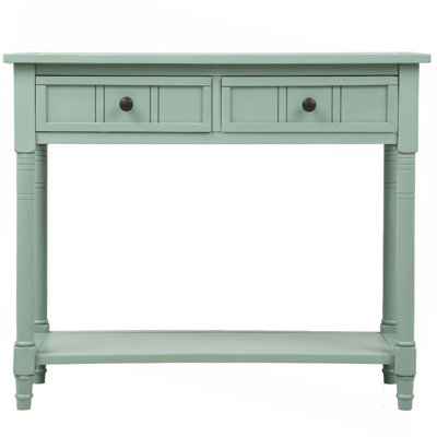 Console Table Traditional Design with Two Drawers and Bottom Shelf