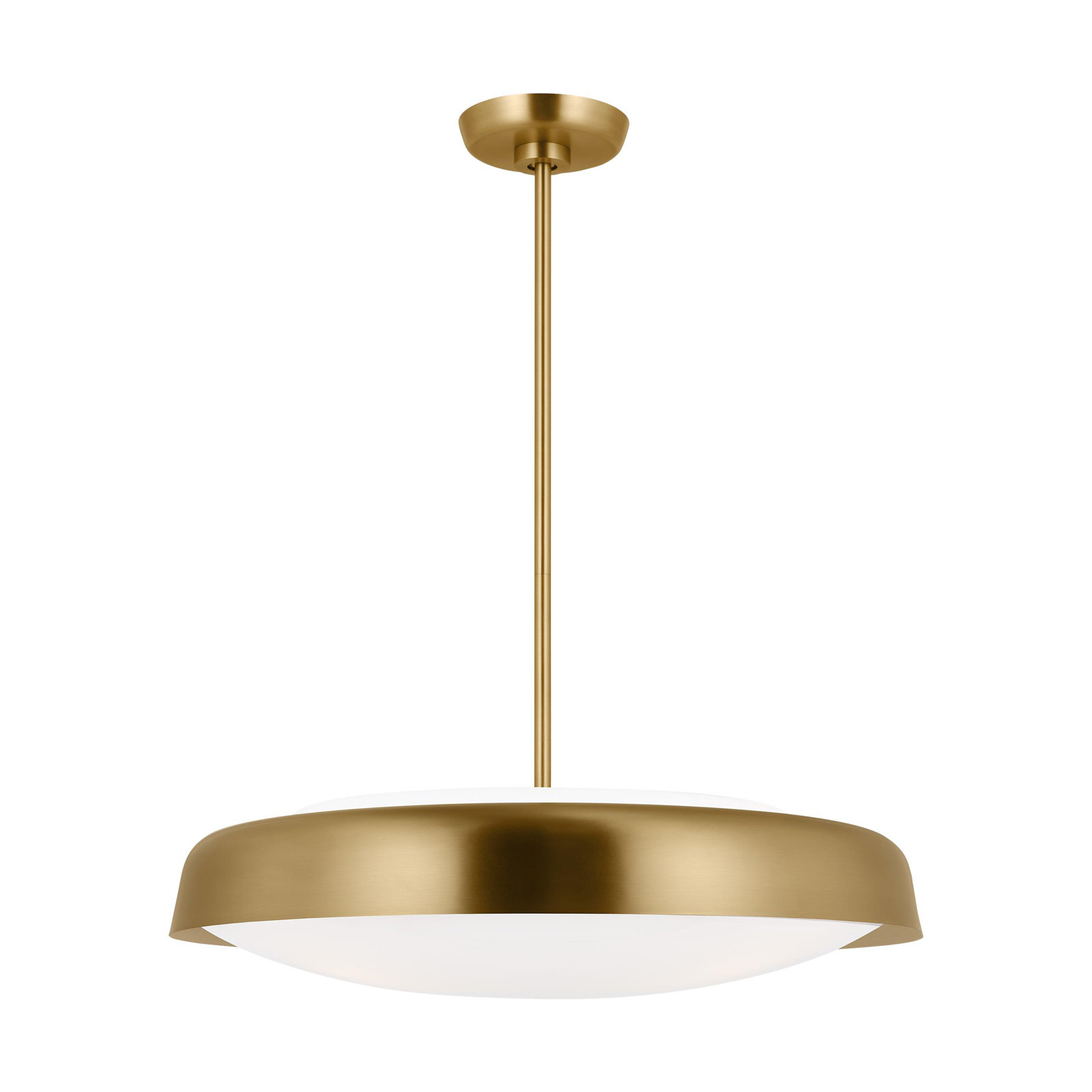 Draper 3 Light Steel Dimmable Pendant, Burnished Brass