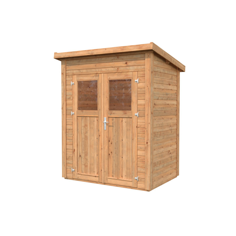 Nordic Spruce Wooden Lean-To Storage Shed with Double Doors and Windows