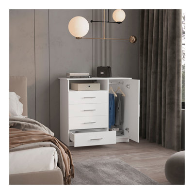 Commode 4 tiroirs Baylon - blanc