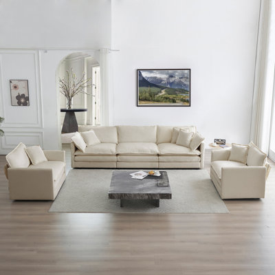 Living Room Set, Modern Chenille Sofa Couch, For Living Room