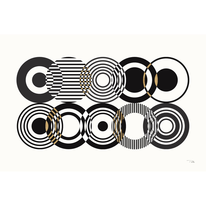 «Ezekiell Deco Retro Black I On Canvas» par Pela, reproduction, H 8 po x l 12 po x P 1,25 po, Noir