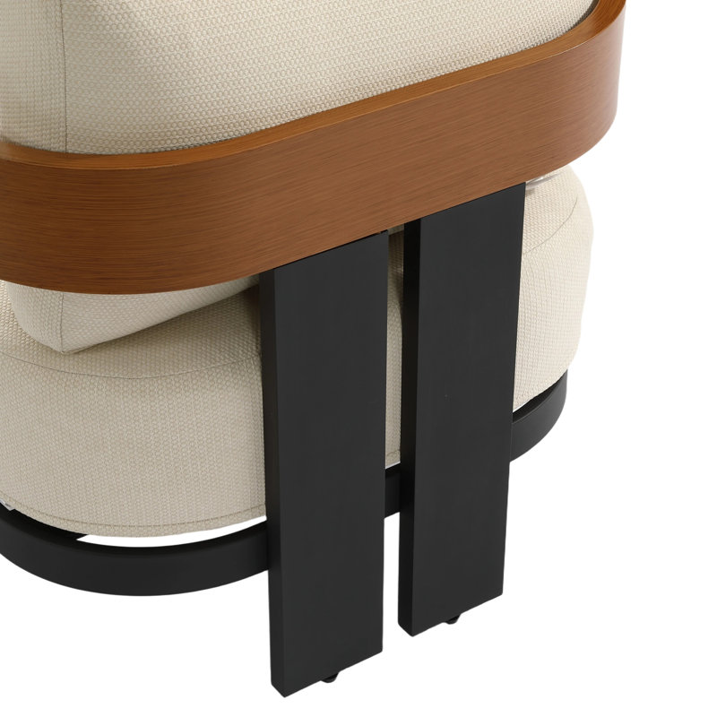 Fauteuil d'extérieur en aluminium 31,5 po avec coussins