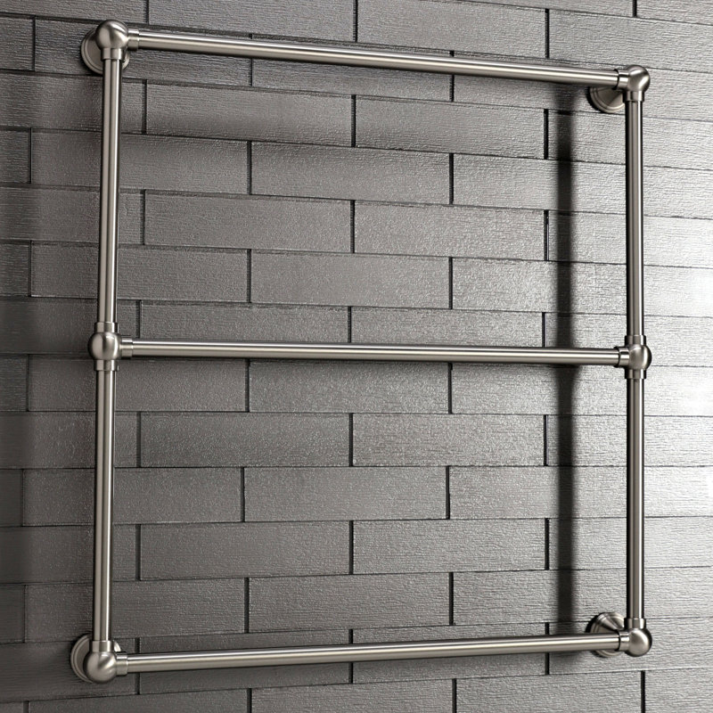 Kingston Brass Maximilien 30-Inch Wall Mount 3-Bar Towel Rack, Brushed Nickel, 32" H x 36" W x 3" D