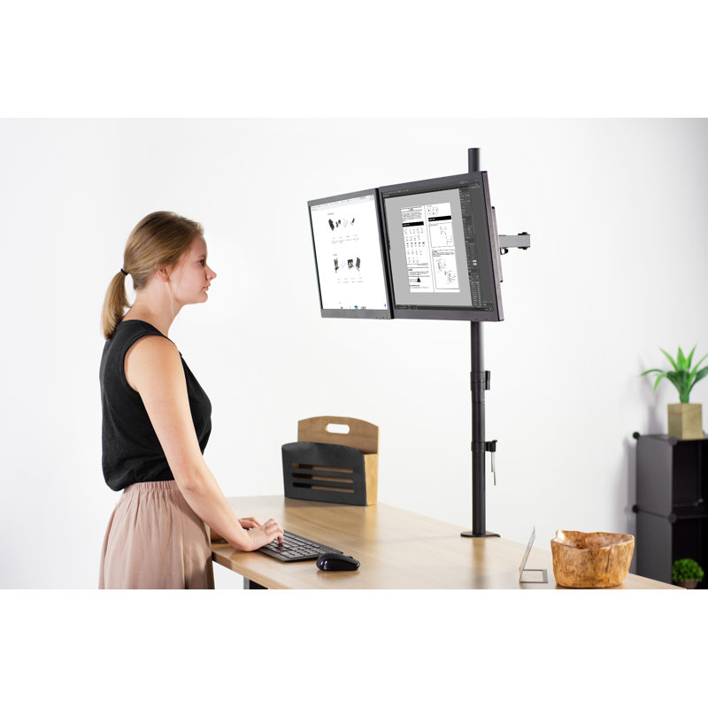 Support de bureau très haut à double moniteur