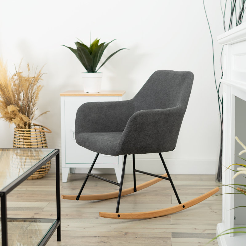 Katniss 58" W Fabric Seat Rocking Chair