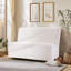 Causeuse en tissu 49 po Beige Boucle - coussin éponge 25D, pieds brun clair, canapé moderne pour le salon