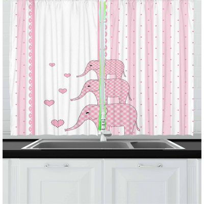 Animal Print Pointed Kitchen Curtain