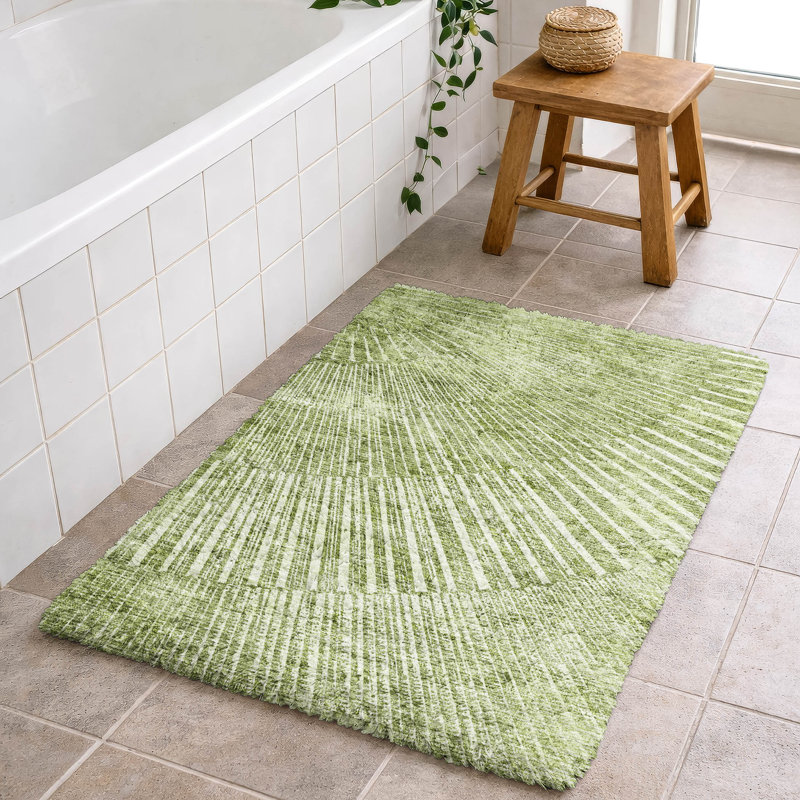 Premium Machine Washable Dream Shag ADS542 Fan-Like Rug, 1'8" x 2'6", Sage