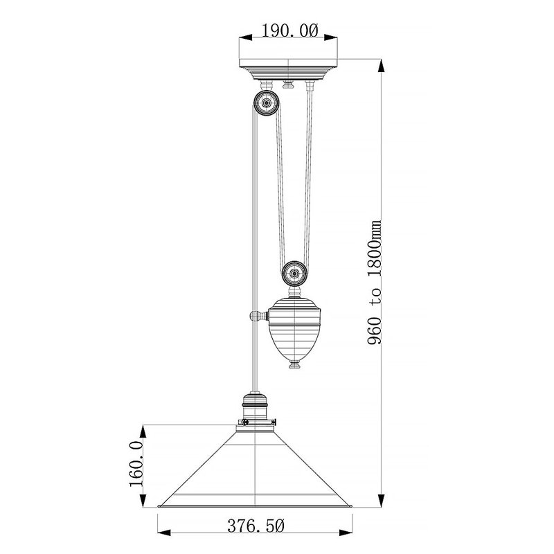 Leanna 1 - Light Cone Pendant, Black