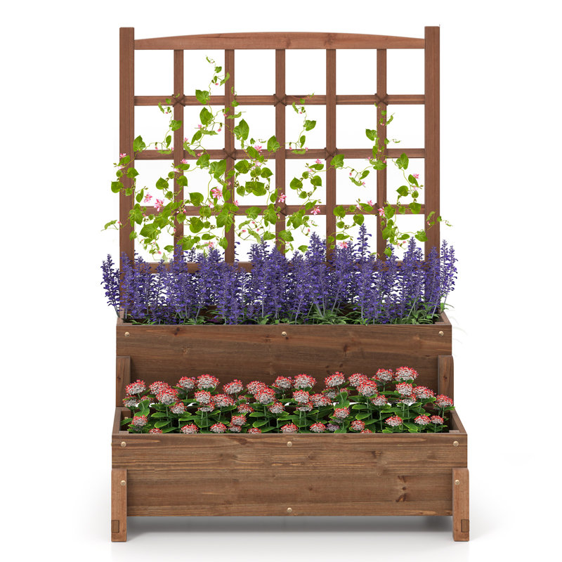 Lit de jardin surélevé avec treillis et trous de drainage