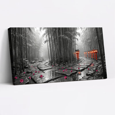 Ensemble de 1 tableau sur toile « Chemin de bambou »
