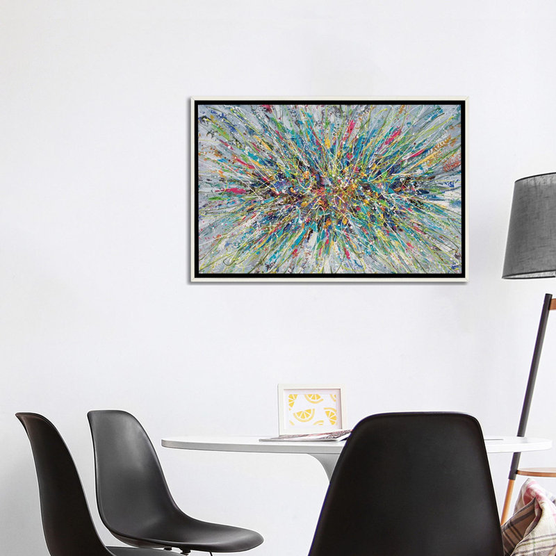 «Abstract Floral Bouquet», reproduction d'art murale encadrée, H 26 po x l 40 po, Reproduction encadrée sans passe-partout