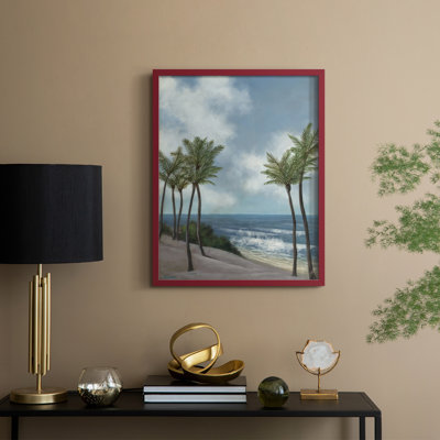 Coastal Palm Tree I, reproduction encadrée - bois massif