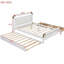 Grand lit plateforme en bois avec 2 grands tiroirs et un tiroir de taille T-XL
