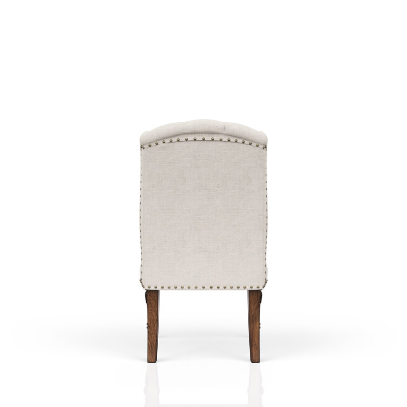 Chaise de salle à manger avec aile rembourrée de couleur grise et stable